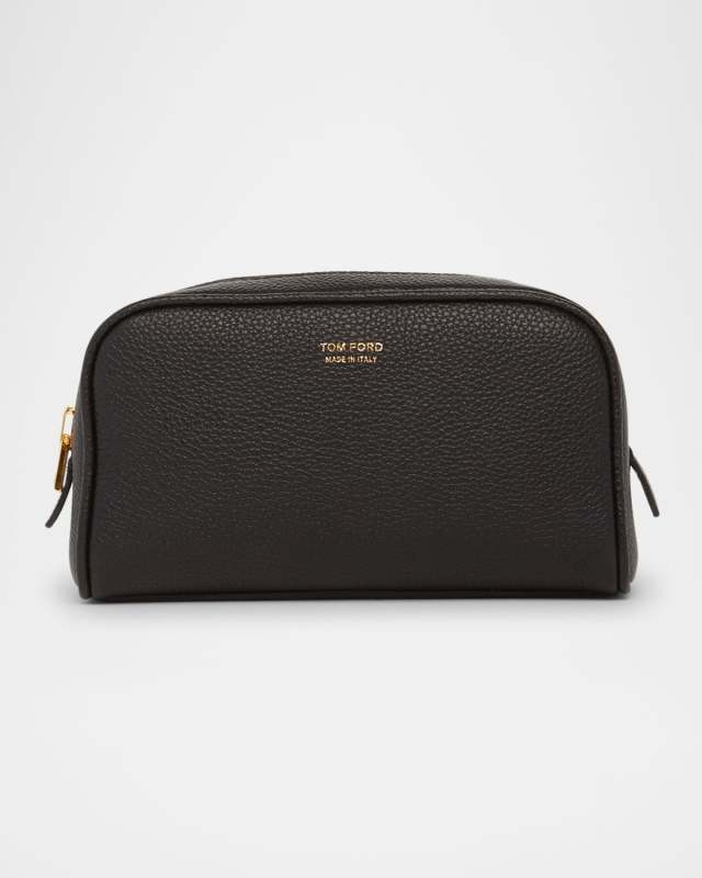 Small Travel Cosmetic Case in Grain Leather